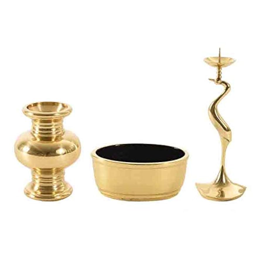 仏具 三具足 Amazon｜【3具足セット】仏具 セット シルマ 琥珀 ブラウン 3